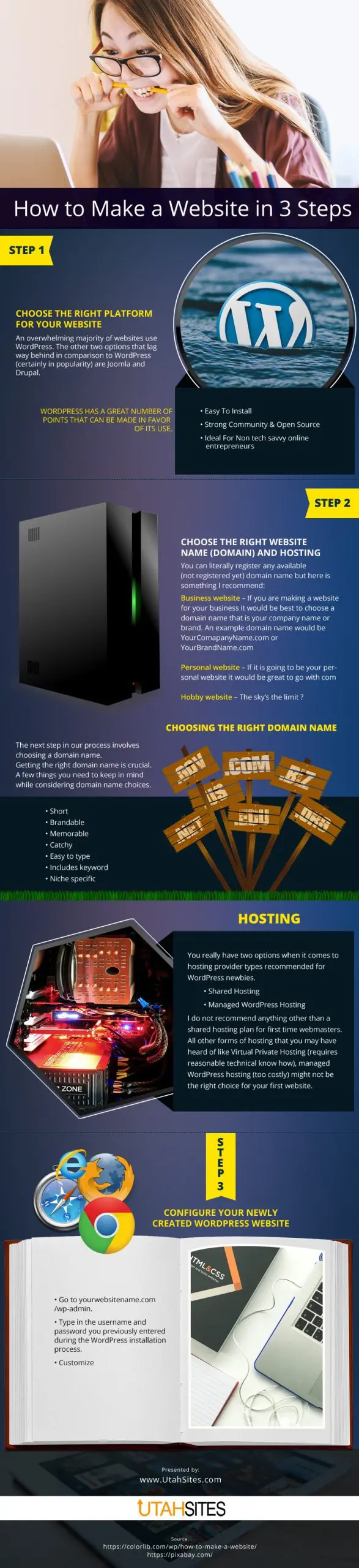 How-to-Make-a-WordPress-Website-in-3-Steps Infographic