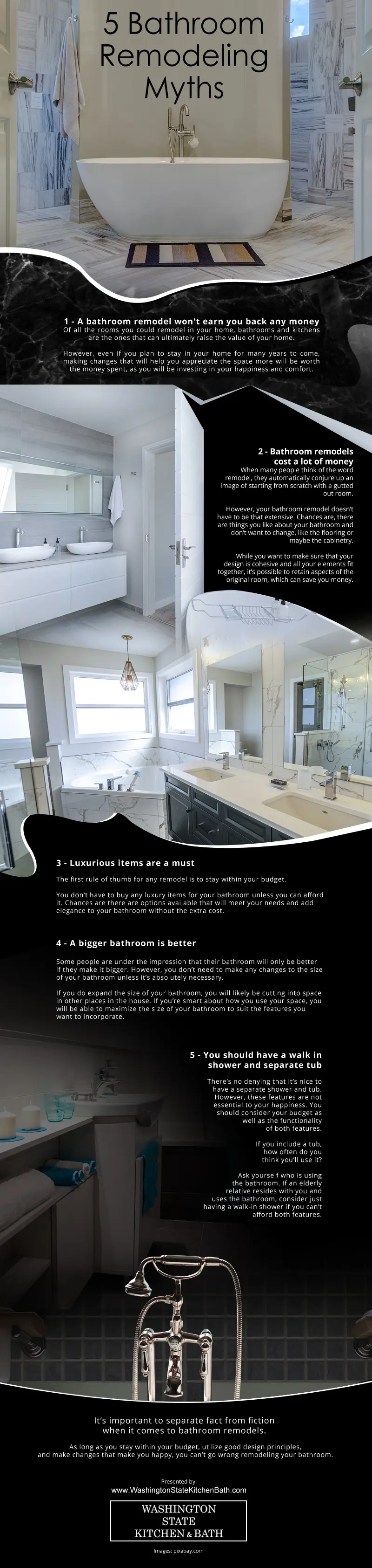 5 Bathroom Remodeling Myths Infographic 5 Bathroom Remodeling Myths Infographic