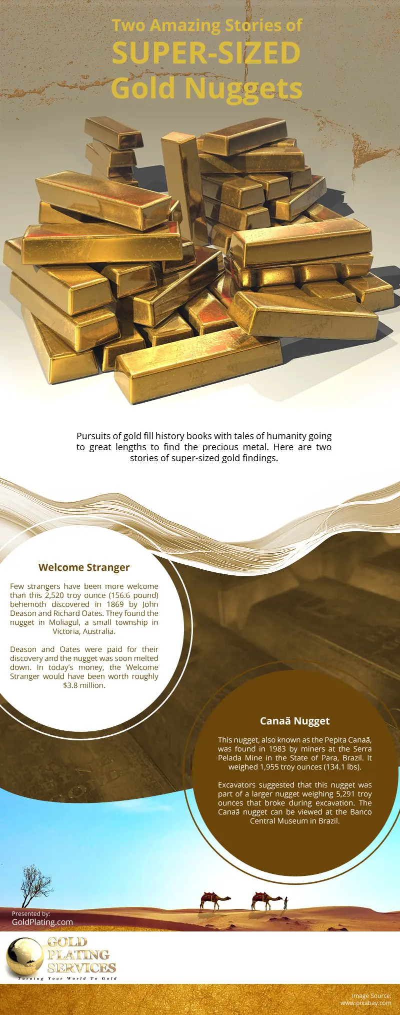 Two Amazing Stories of Super-Sized Gold Nuggets Infographic Two Amazing Stories of Super-Sized Gold Nuggets Infographic