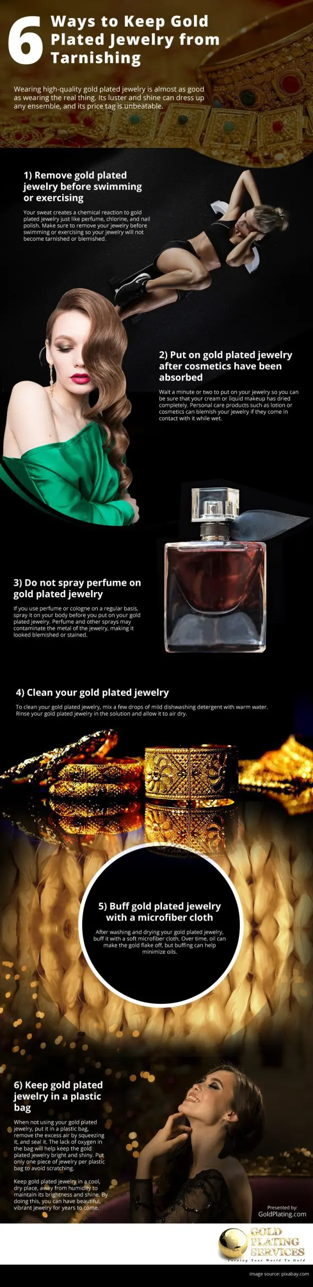 6 Ways to Keep Gold Plated Jewelry from Tarnishing Infographic