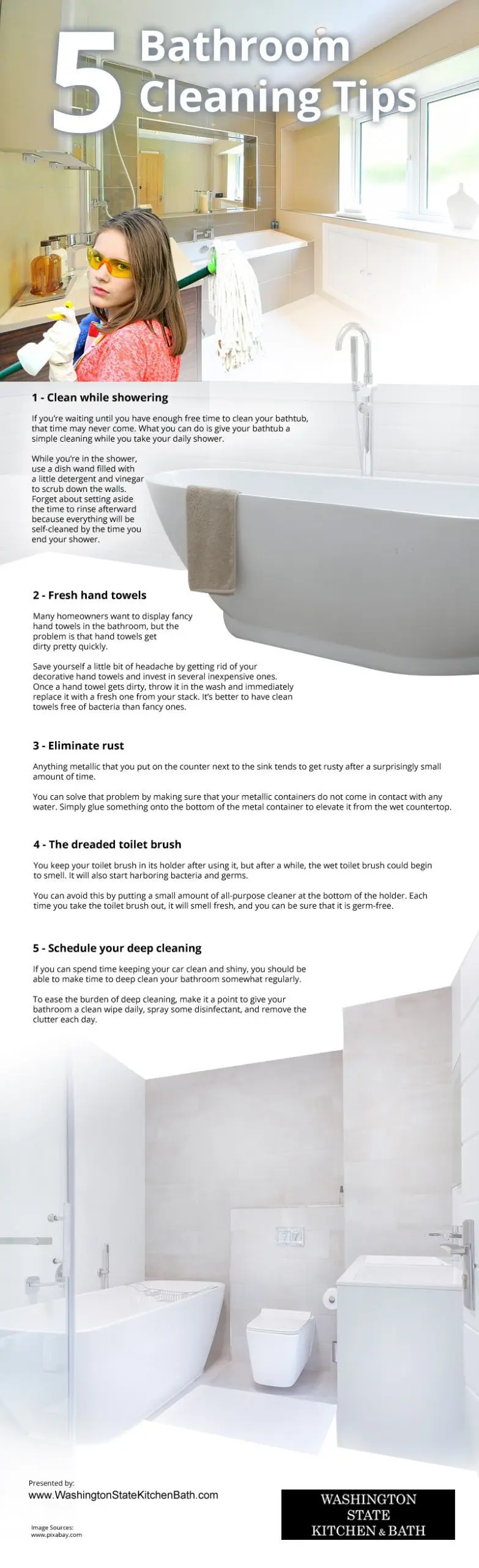 5 Bathroom Cleaning Tips Infographic