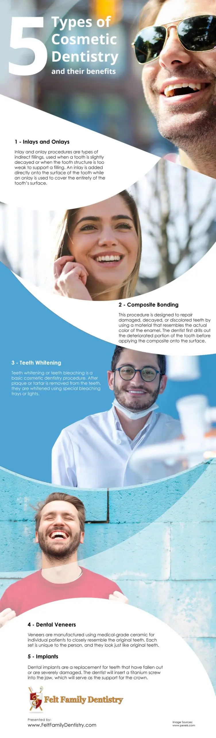 5 Types of Cosmetic Dentistry and their Benefits Infographic