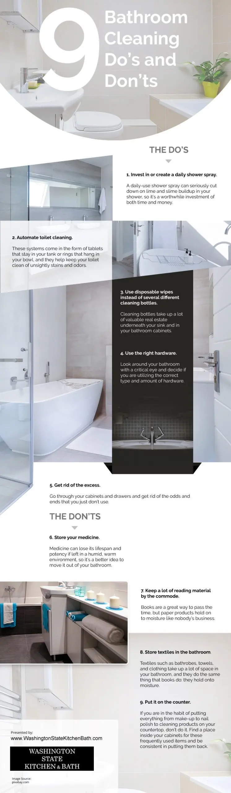 9 Bathroom Cleaning Do's and Don'ts Infographic