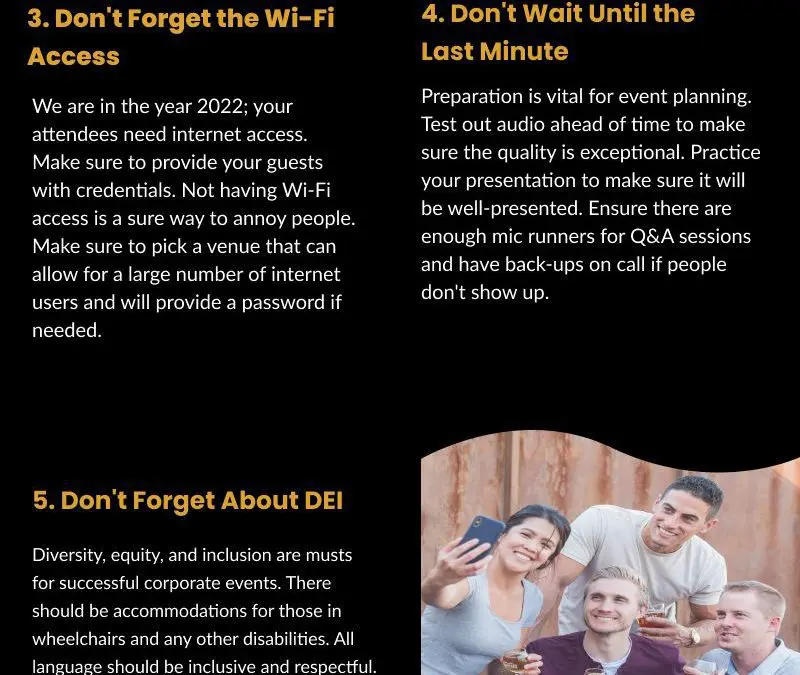 9 Don’ts of Corporate Events