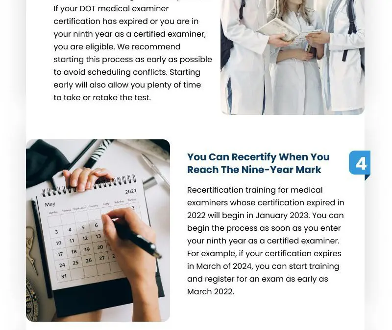 7 Steps to Recertify as a DOT Examiner in 2023