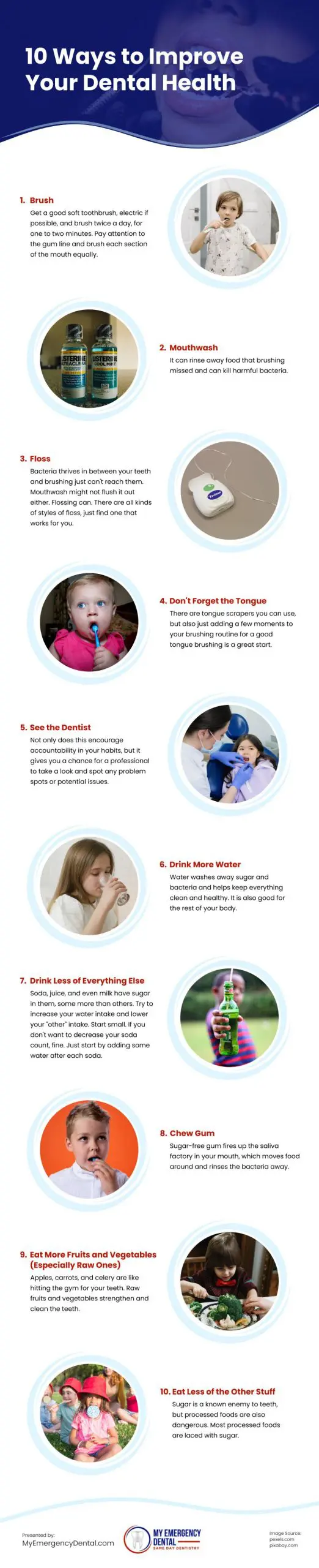 10 Ways to Improve Your Dental Health Infographic