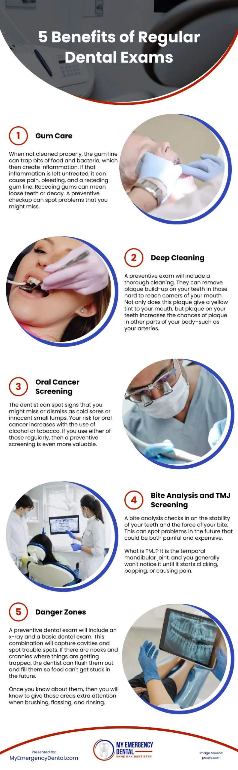 5 Benefits of Regular Dental Exams Infographic