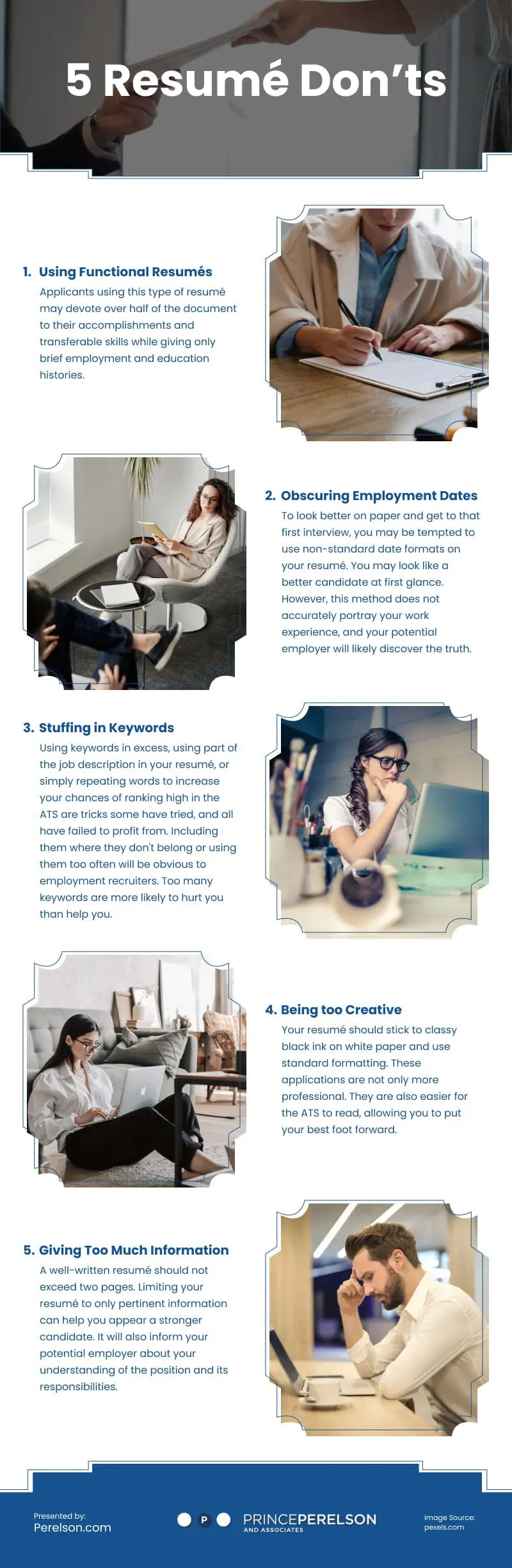 5 Resumé Dont’s Infographic