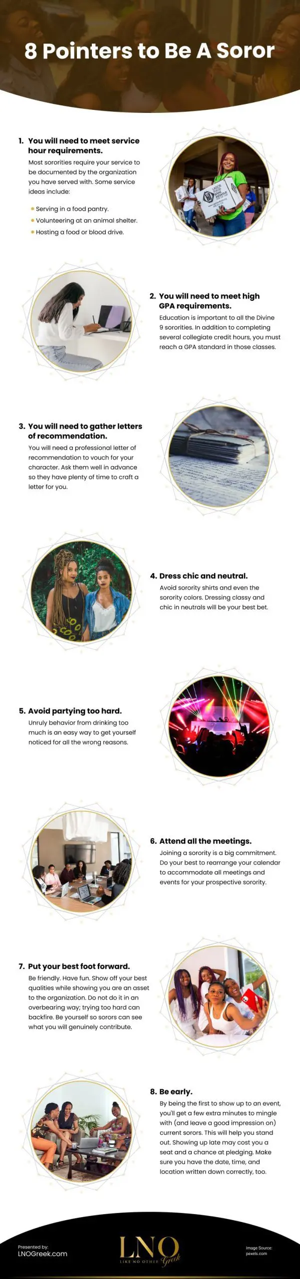 8 Pointers to Be A Soror Infographic