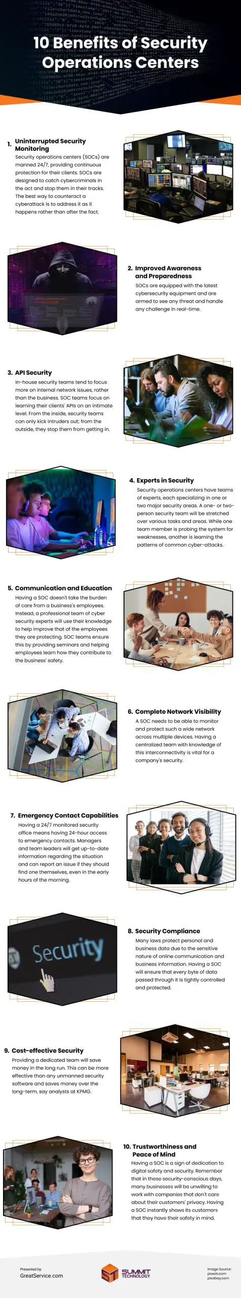 10 Benefits of Security Operations Centers Infographic