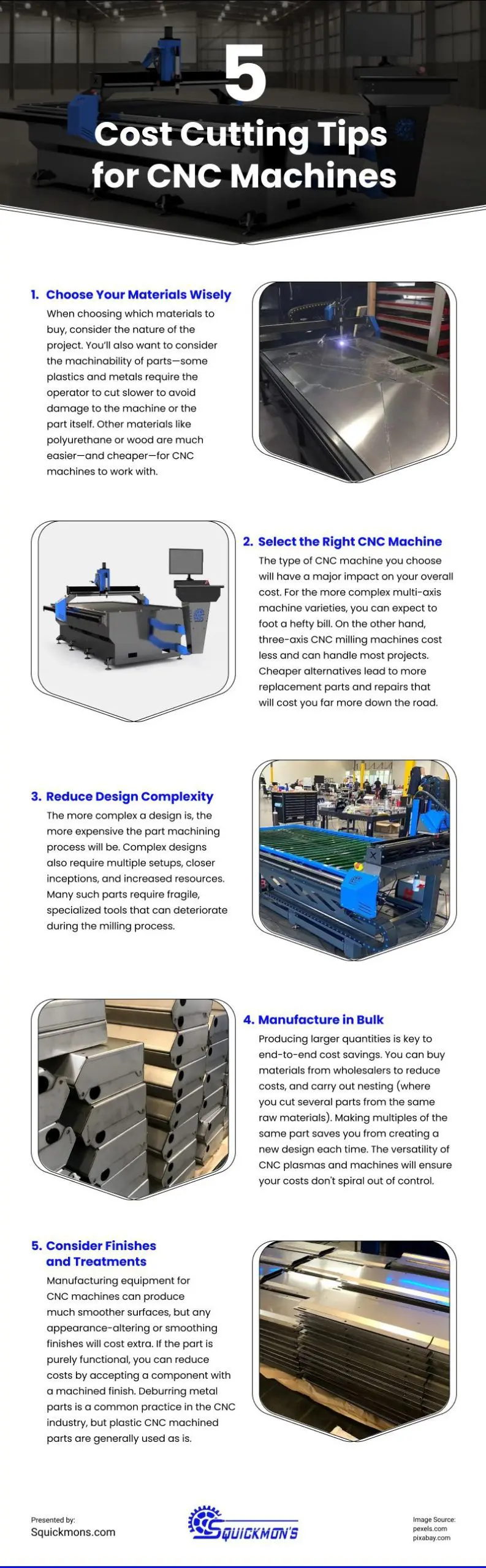 5 Cost Cutting Tips for CNC Machines Infographic