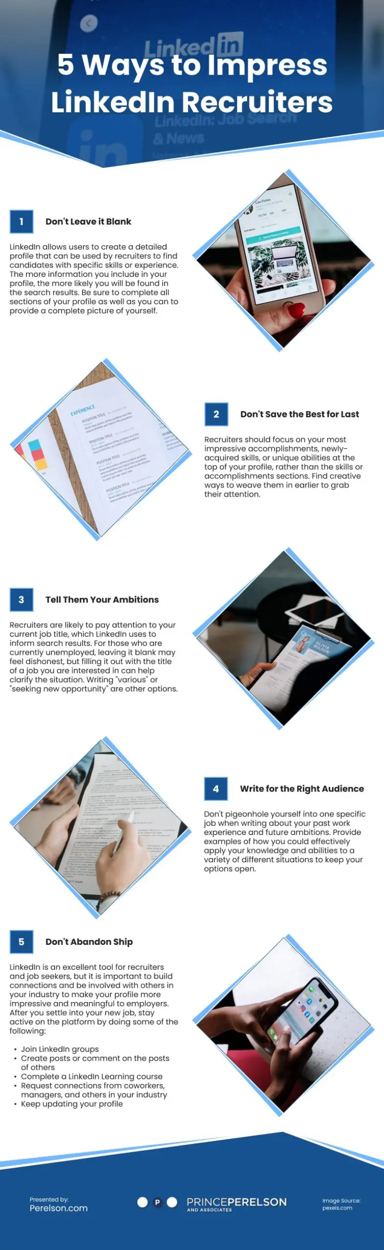 5 Ways to Impress LinkedIn Recruiters Infographics