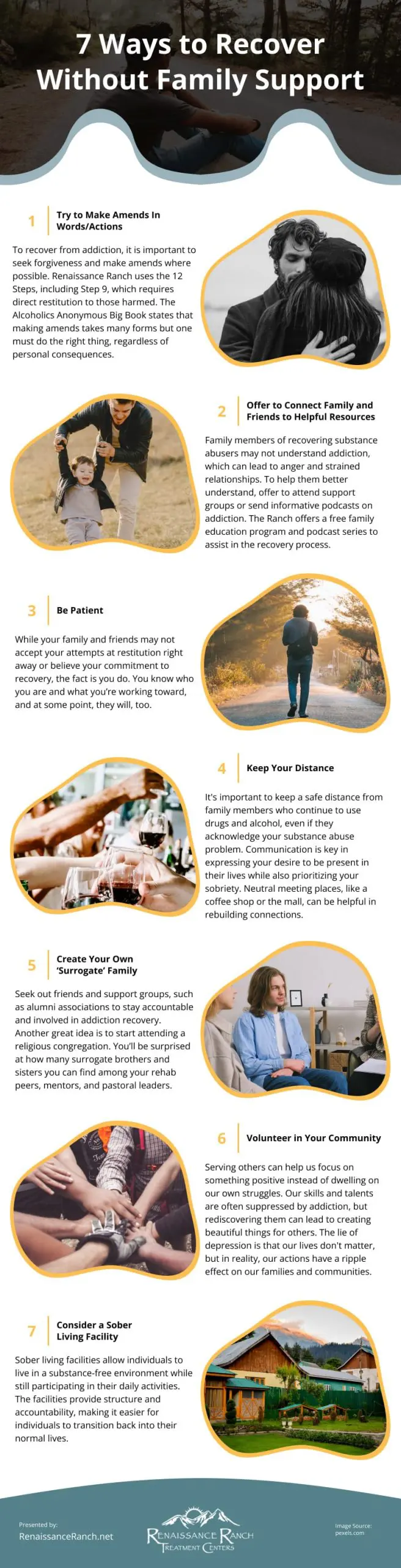 7 Ways to Recover Without Family Support Infographic