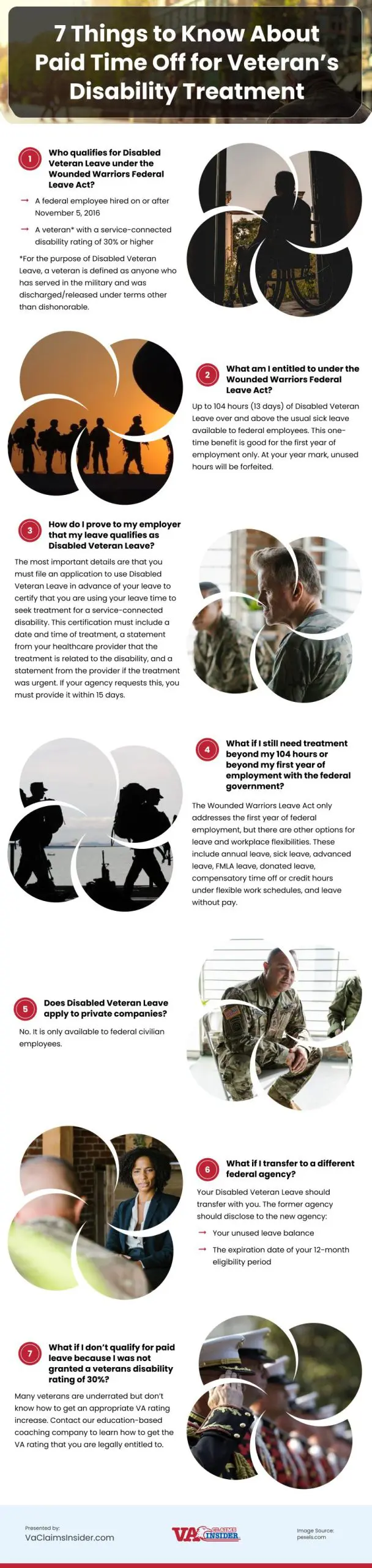 7 Things to Know About Paid Time Off for Veteran's Disability Treatment Infographic