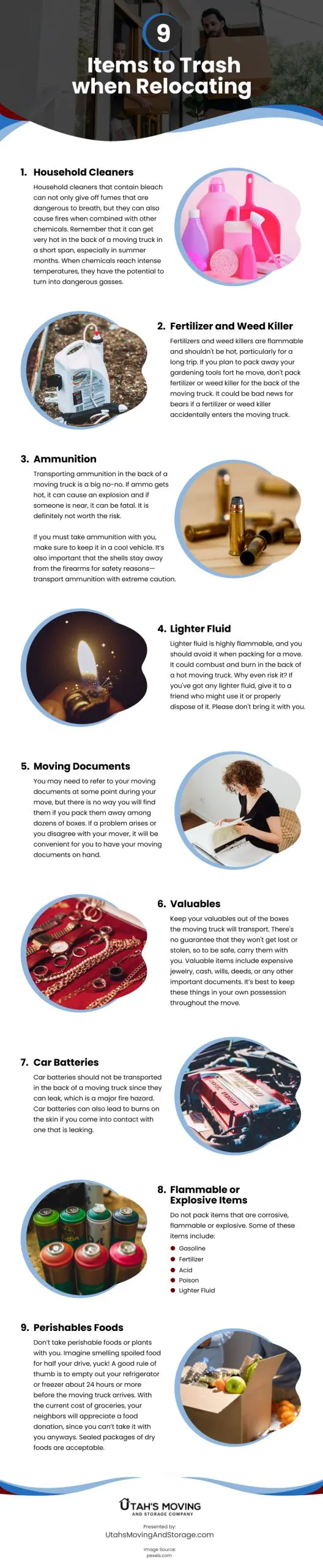 9 Items to Leave Behind when Packing for Your Move Infographic