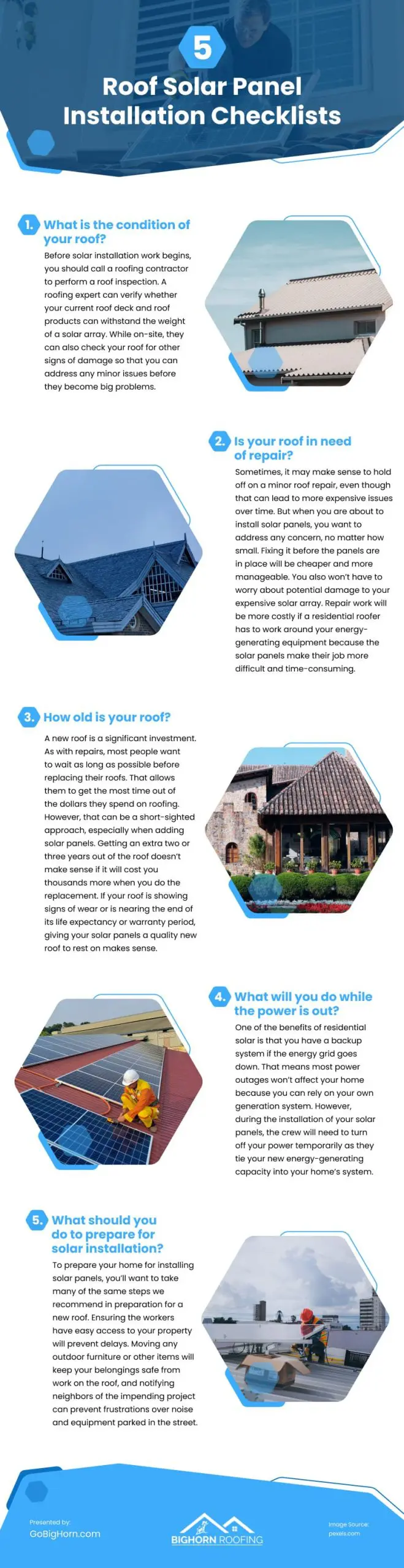 5 Roof Solar Panel Installation Checklists 5 Roof Solar Panel Installation Checklists Infographic