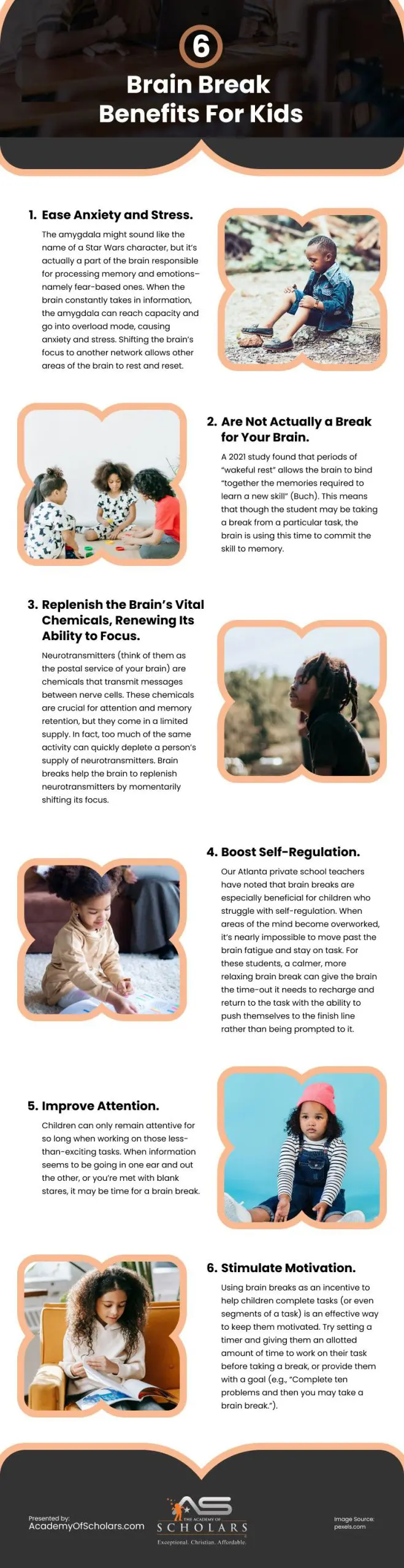 6 Brain Break Benefits for Kids 6 Brain Break Benefits for Kids Infographic