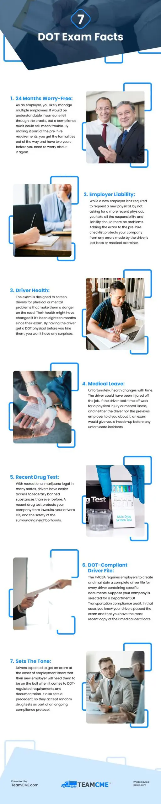 7 DOT Exam Facts Infographic