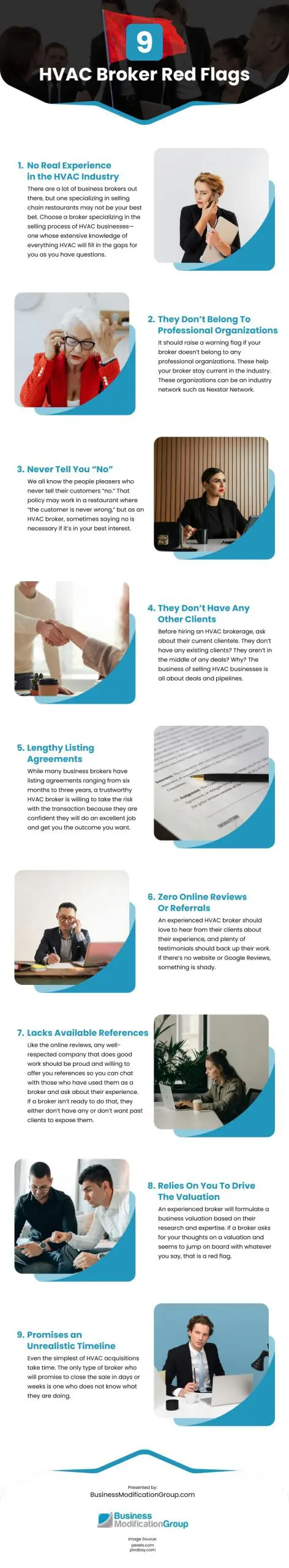 9 HVAC Broker Red Flags Infographic