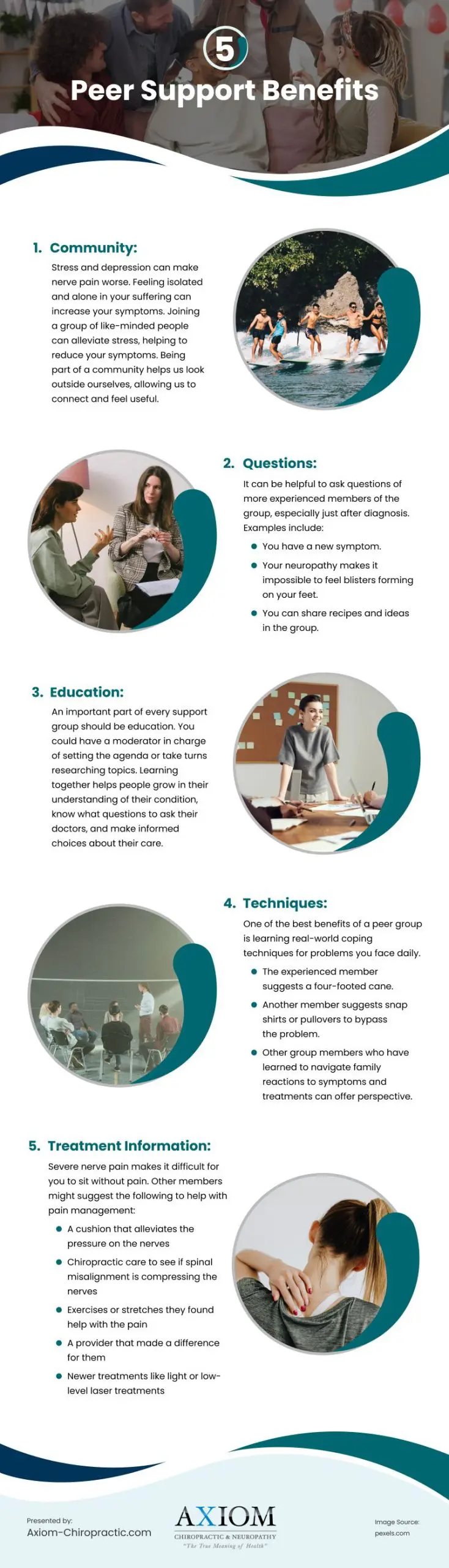 5 Peer Support Benefits Infographic