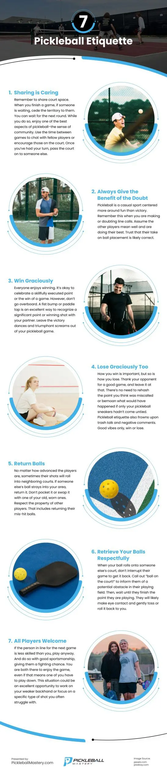7 Pickleball Etiquette Infographic