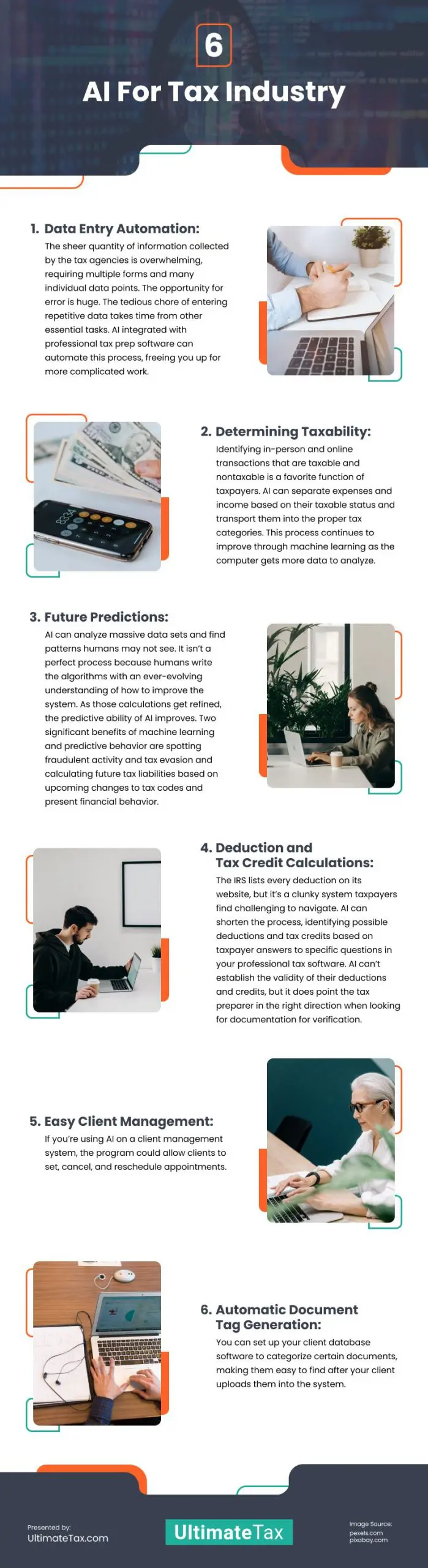 6 AI For Tax Industry Infographic