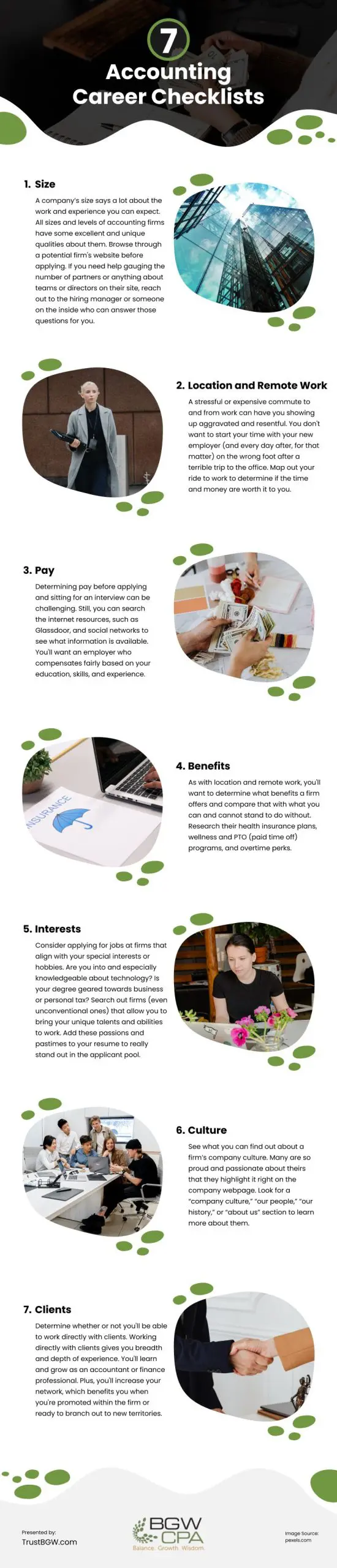 7 Accounting Career Checklists Infographic