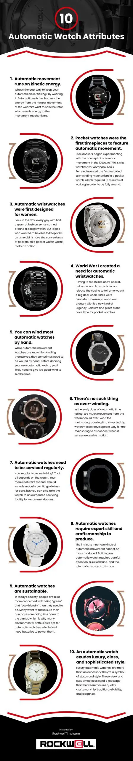 10 Automatic Watch Attributes Infographic