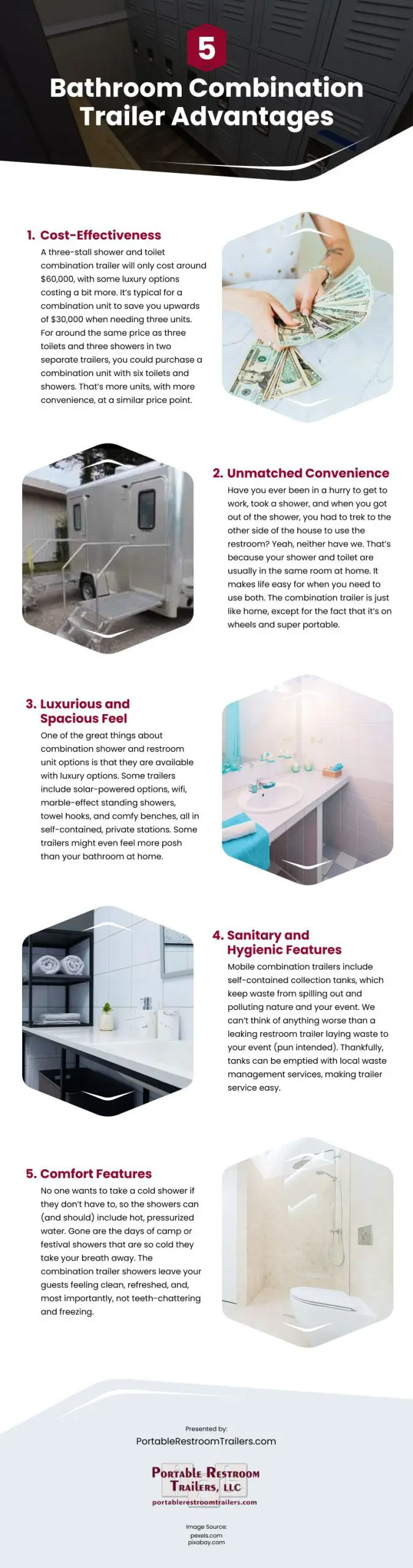 5 Bathroom Combination Trailer Advantages 5 Bathroom Combination Trailer Advantages Infographic