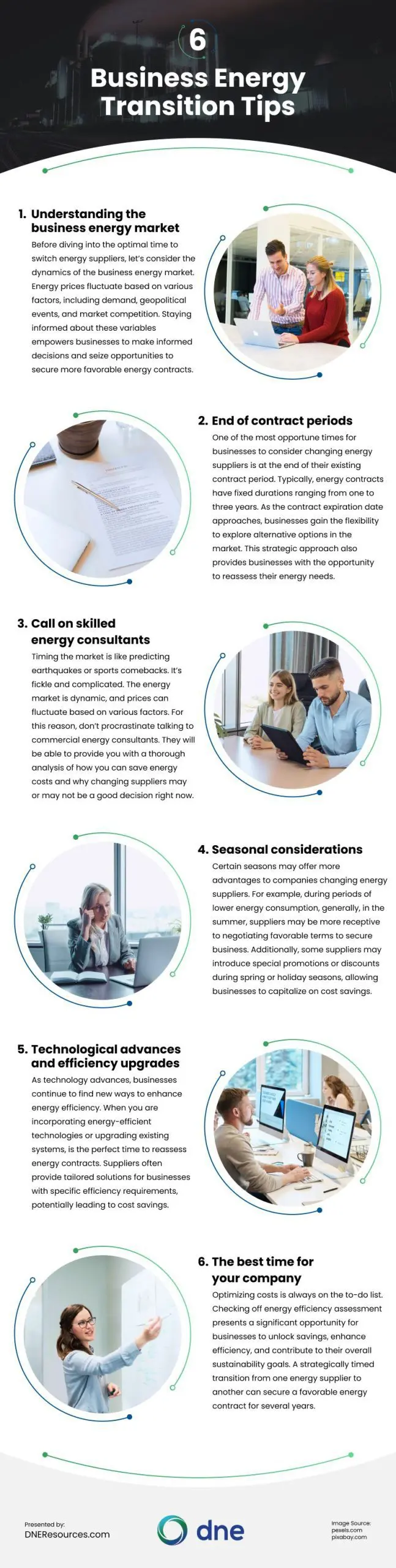 6 Business Energy Transition Tips Infographic