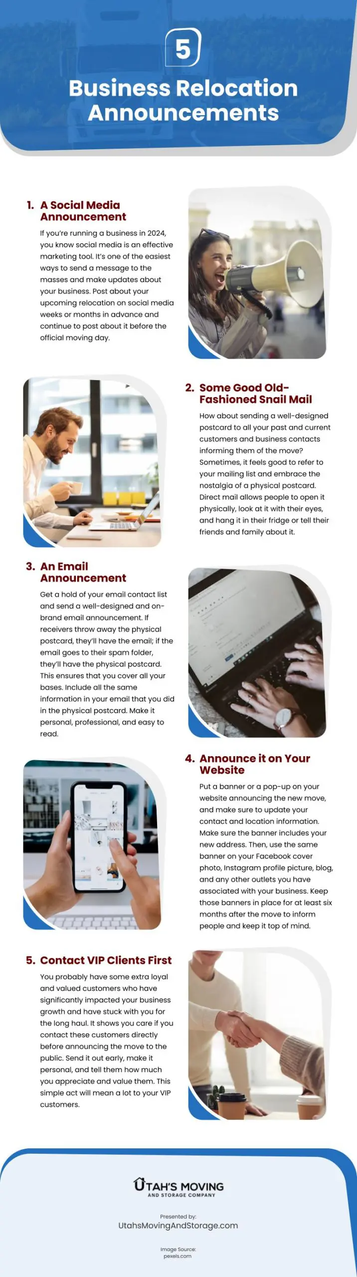 5 Business Relocation Announcements Infographic