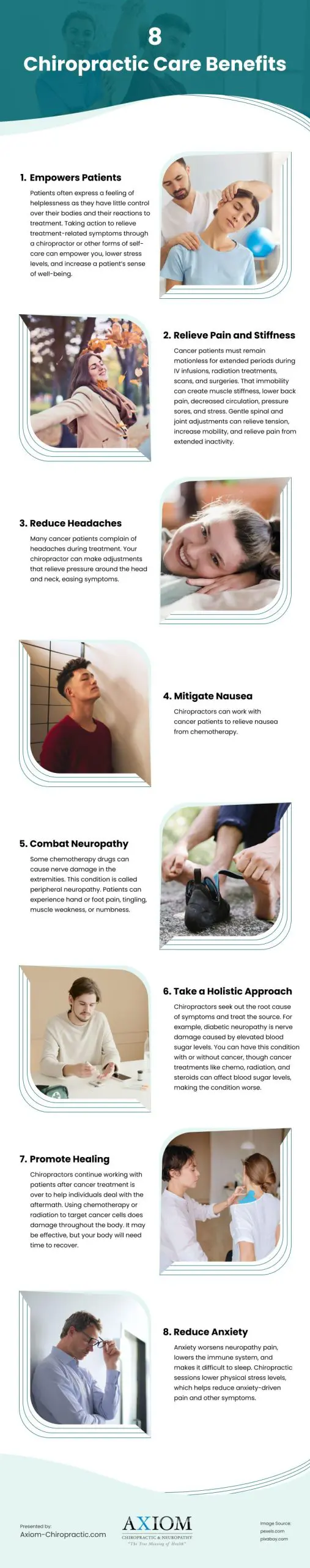 8 Chiropractic Care Benefits Infographic