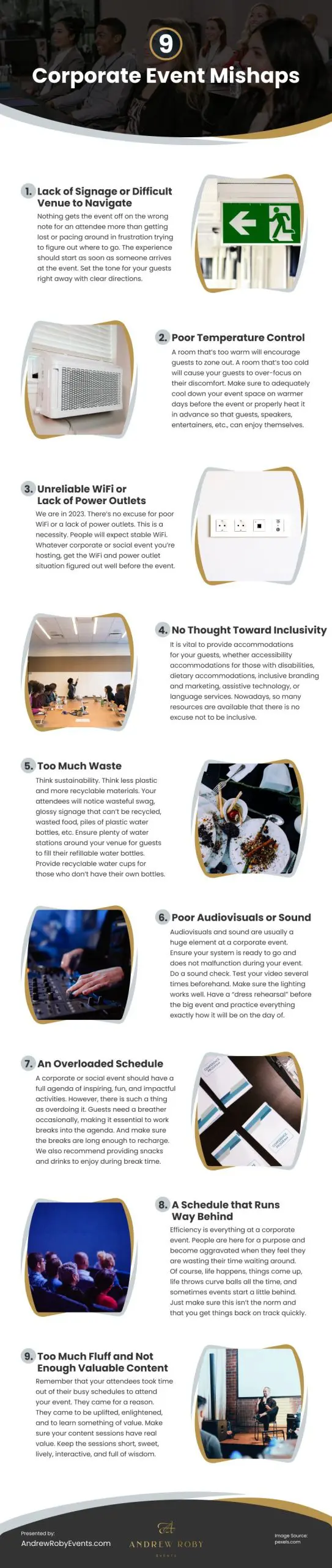 9 Corporate Events Mishaps Infographic