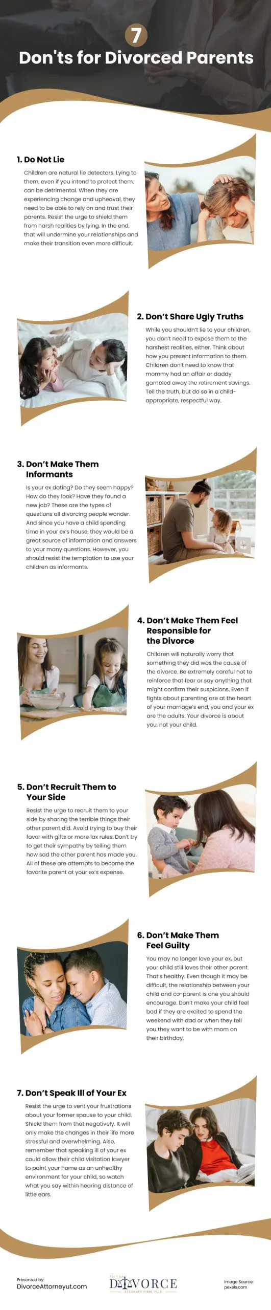 7 Don'ts for Divorced Parents Infographic