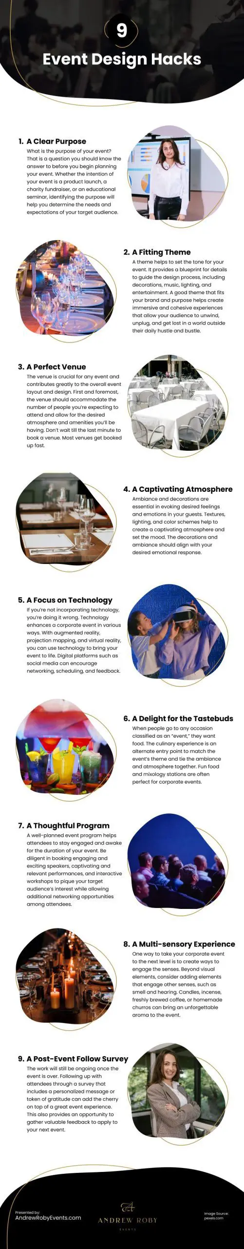 9 Event Design Hacks Infographic