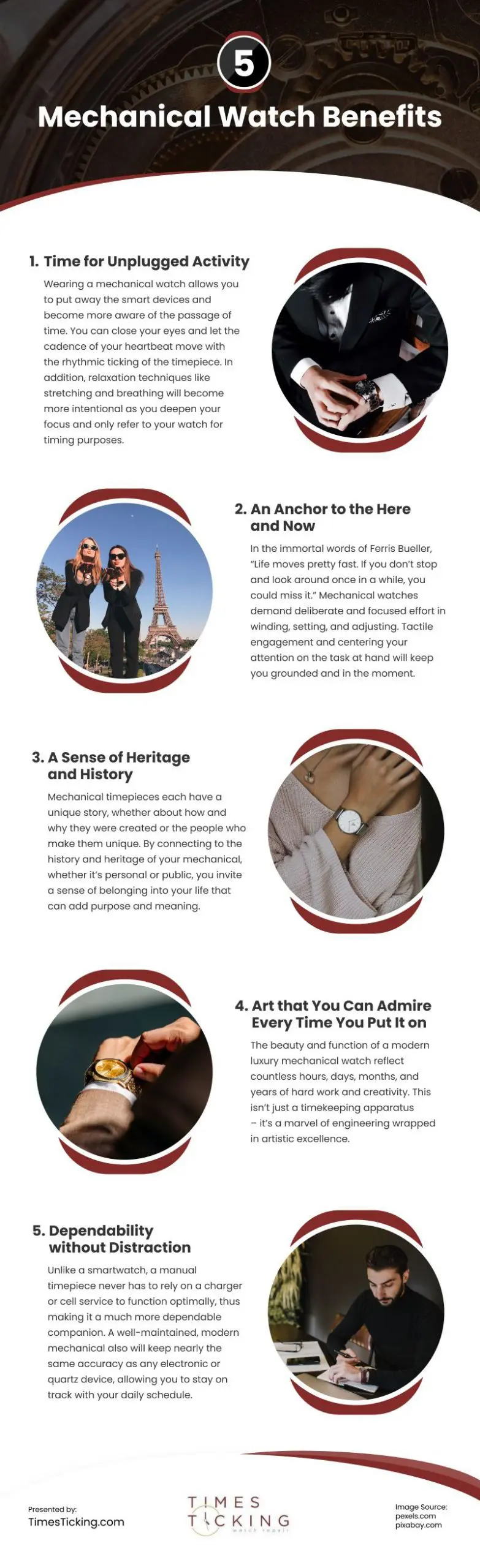 5 Mechanical Watch Benefits Infographic