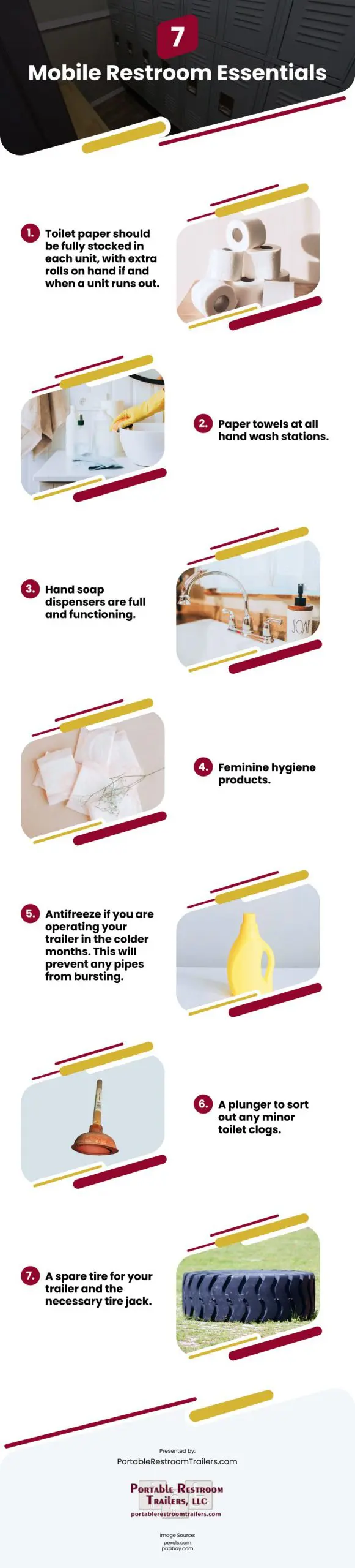 7 Mobile Restroom Essentials 7 Mobile Restroom Essentials Infographic
