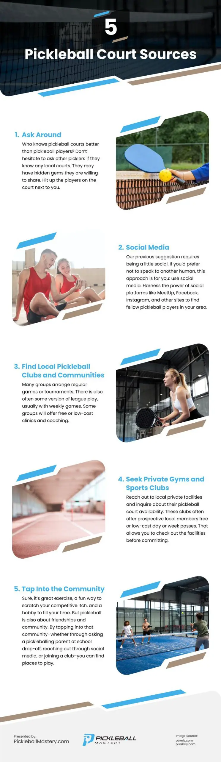 5 Pickleball Court Sources Infographic