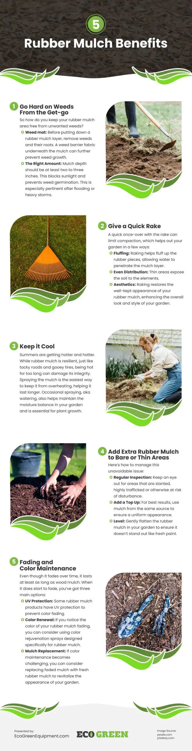5 Rubber Mulch Benefits Infographic