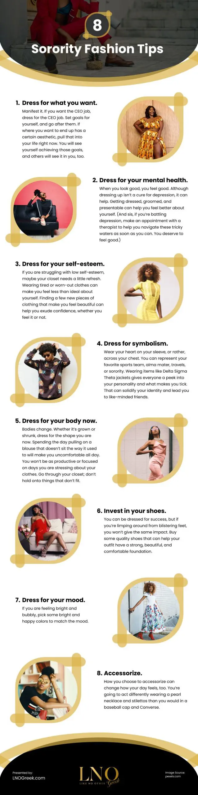 8 Sorority Fashion Tips Infographic