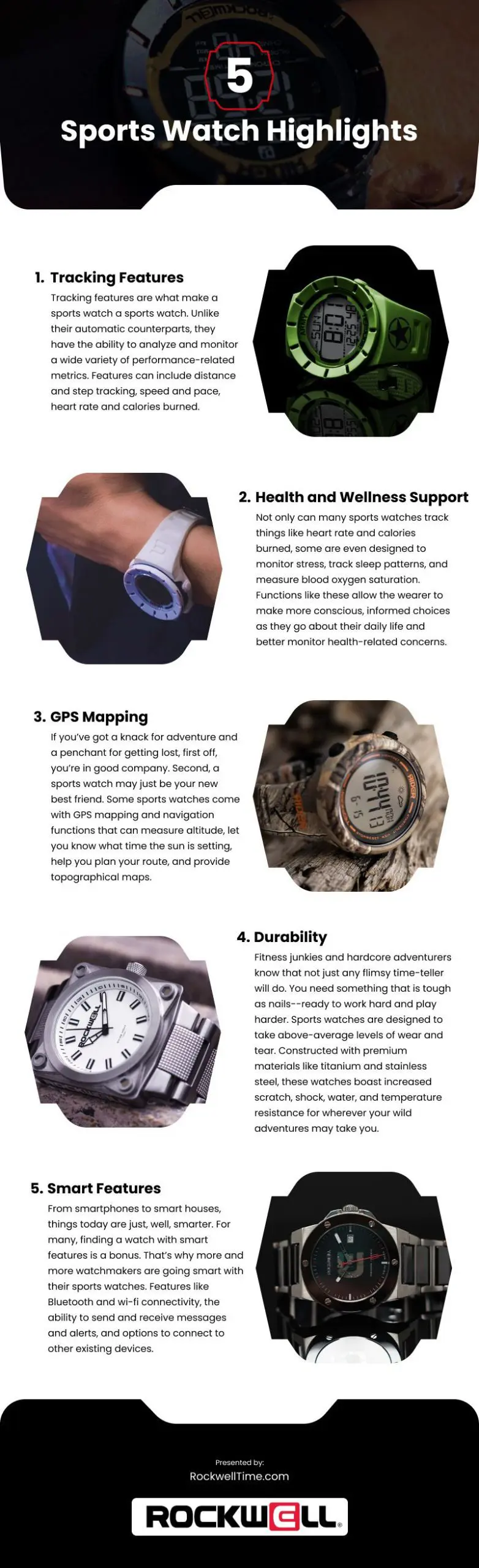 5 Sports Watch Highlights Infographic