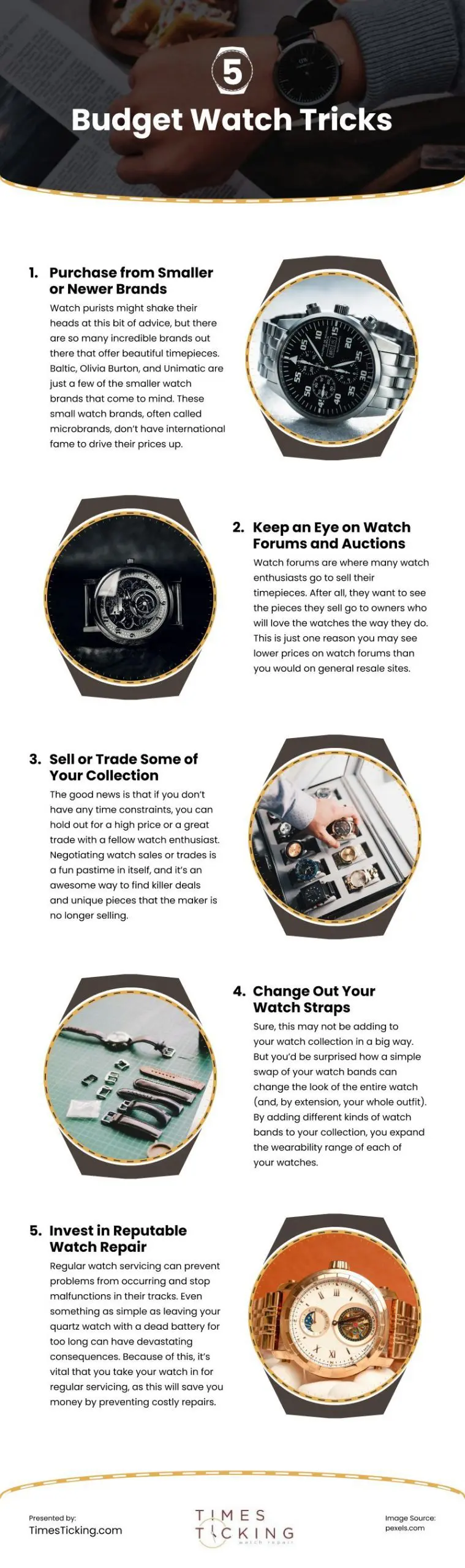 5 Budget Watch Tricks Infographic