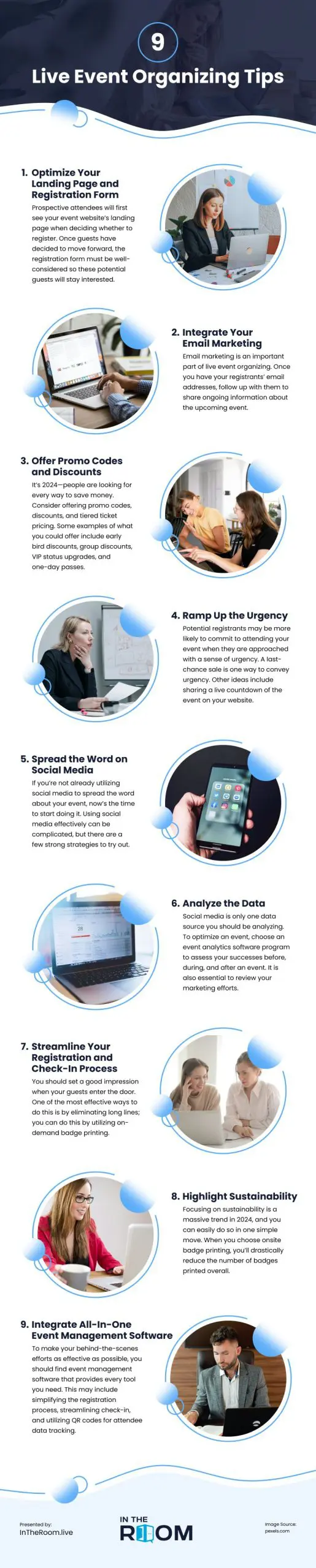 9 Live Event Organizing Tips Infographic