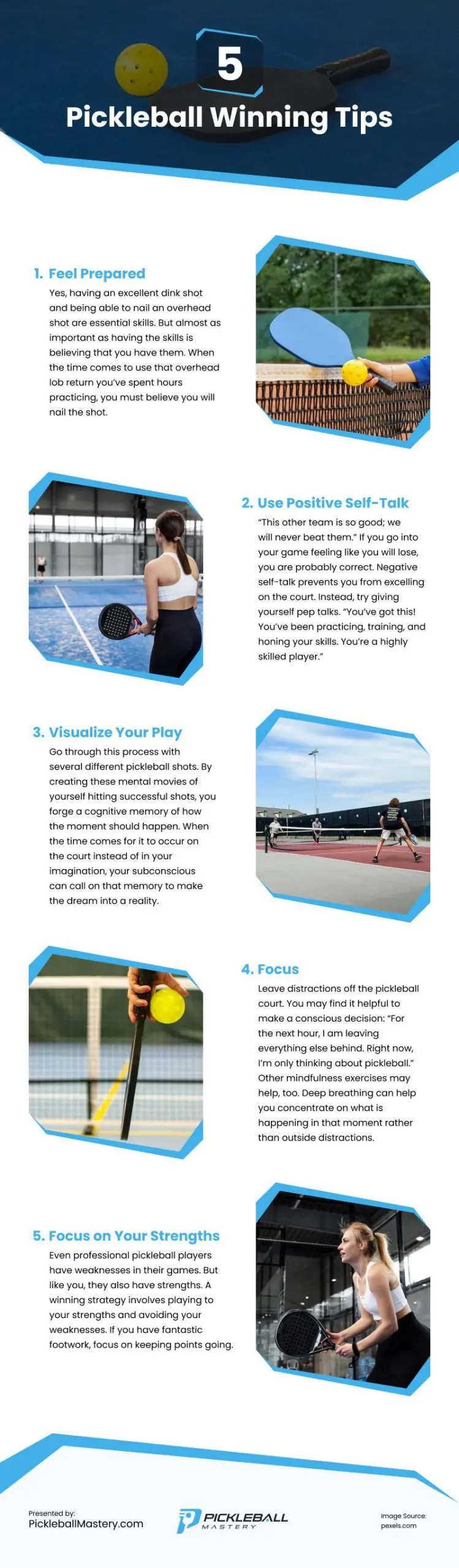 5 Pickleball Winning Tips Infographic