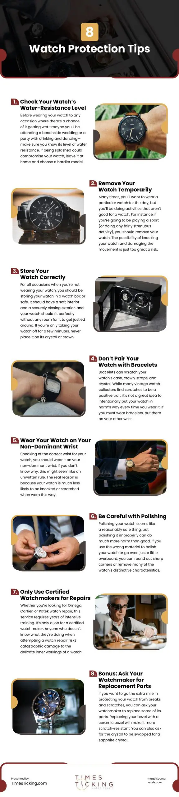 8 Watch Protection Tips Infographic