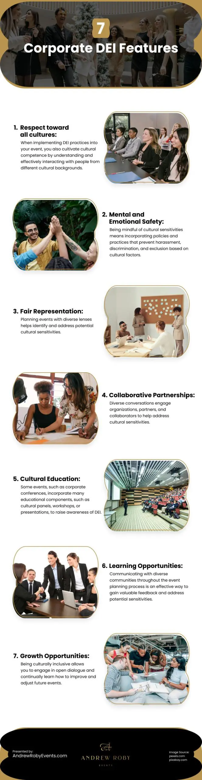 7 Corporate DEI Features Infographic