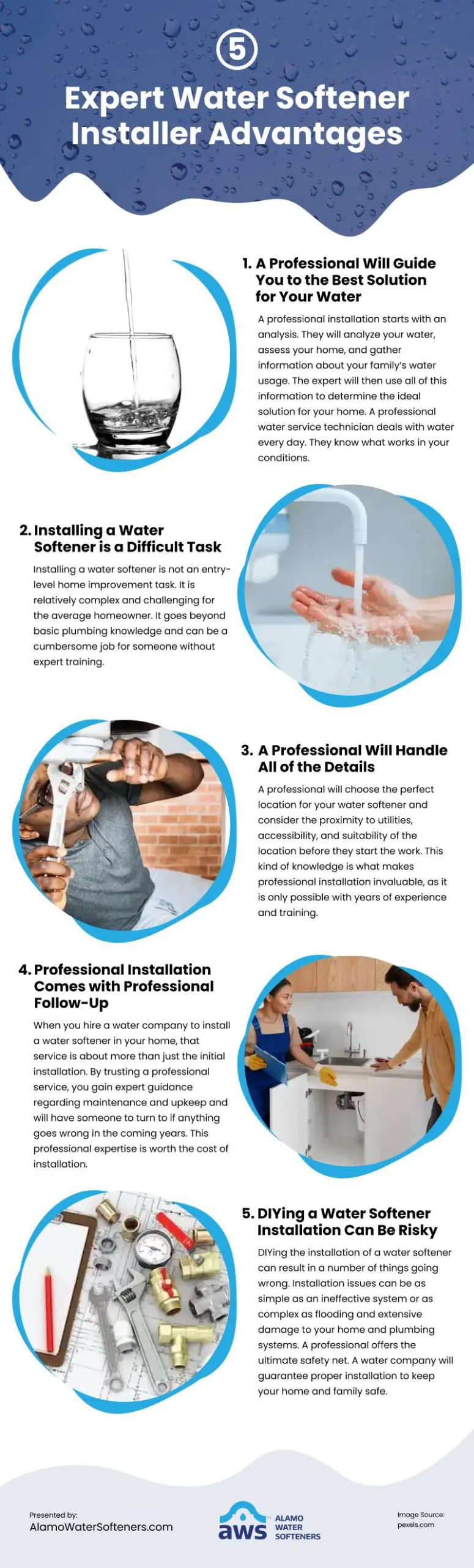 5 Expert Water Softener Installer Advantages Infographic