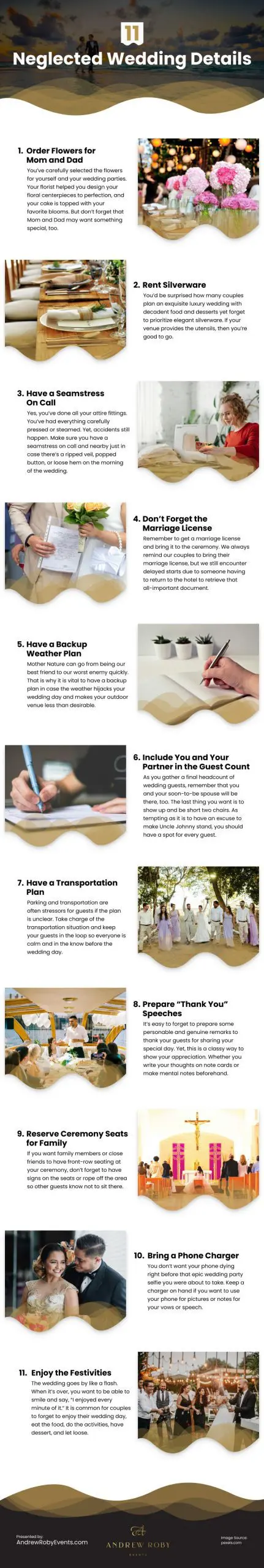 11 Neglected Wedding Details 11 Neglected Wedding Details Infographic