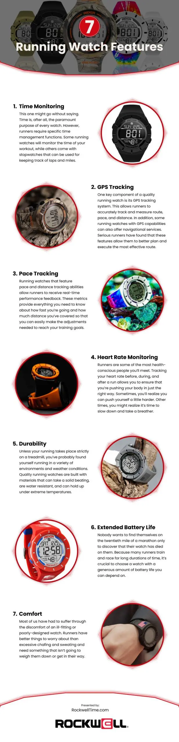7 Running Watch Features Infographic