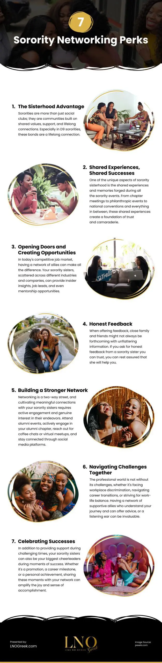 7 Sorority Networking Perks Infographic